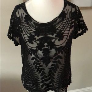 Express black lace top